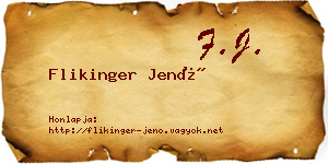 Flikinger Jenő névjegykártya